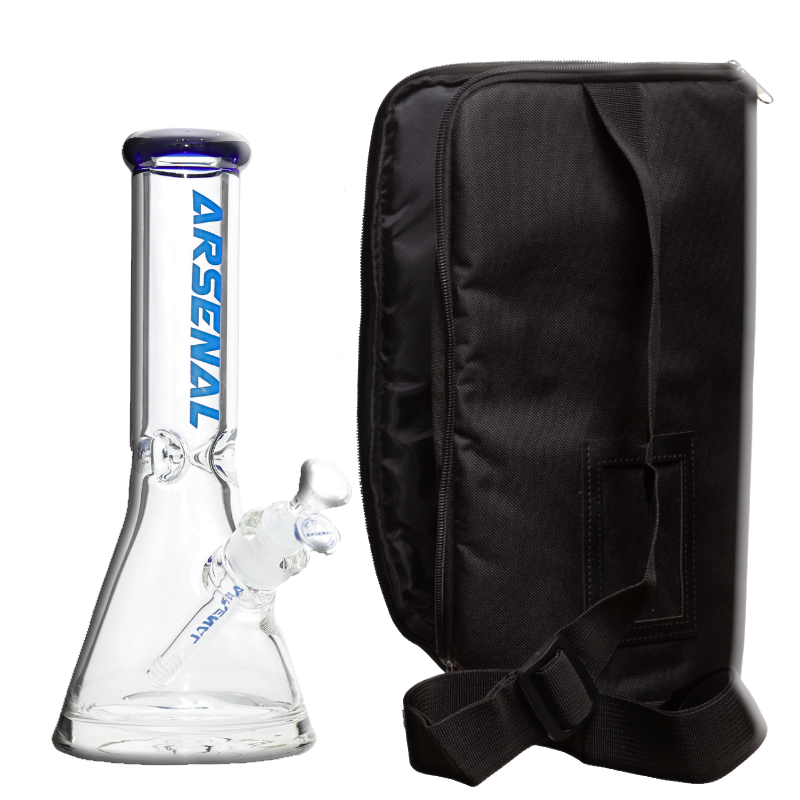 9mm Arsenal Colored Rim Bong w/ Bag (Black)